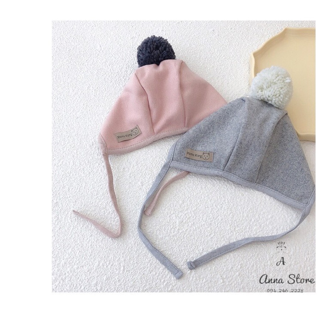 MUP 28 : Mũ có dây cài quả bóng cho bé 3m - 2t [ anna kids ]