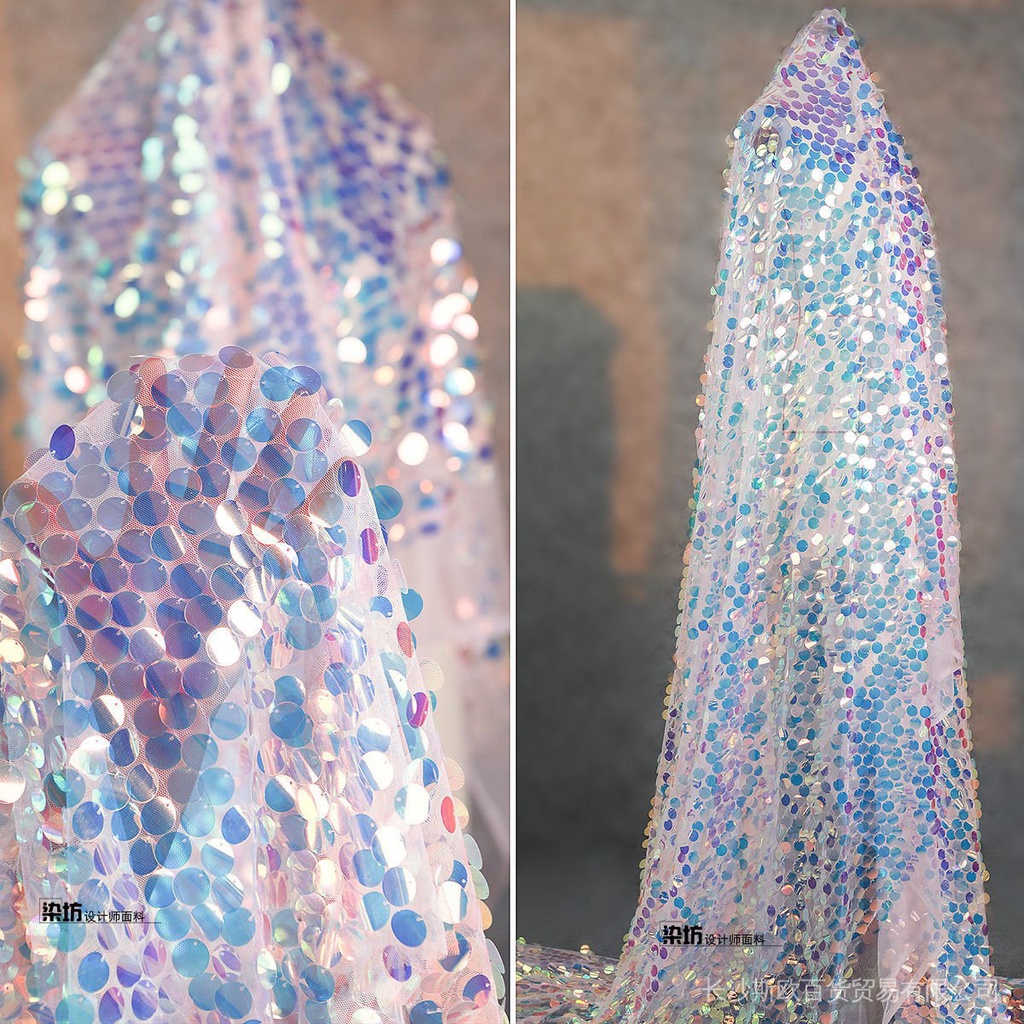 Tấm Vải Lưới Đính Sequin Hình Vảy Cá Nhiều Màu Sắc Dùng Trang Trí Phông Nền Tiệc Cưới26888180. My8.14