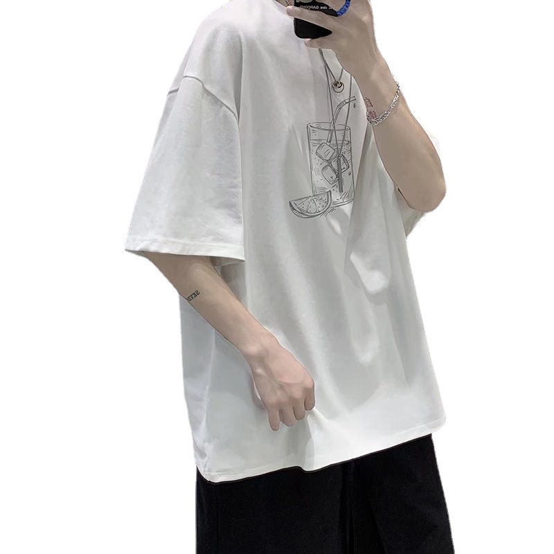 Áo Thun Tay Ngắn Dáng Suông In Họa Tiết Hiphop Đường Phố Phong Cách Hàn Quốc Thời Trang unisex size M-8XL