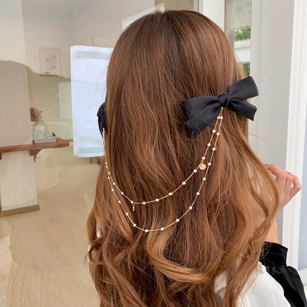 Kẹp Tóc Đính Nơ Tua Rua Bằng Satin Thời Trang Cho Nữ
