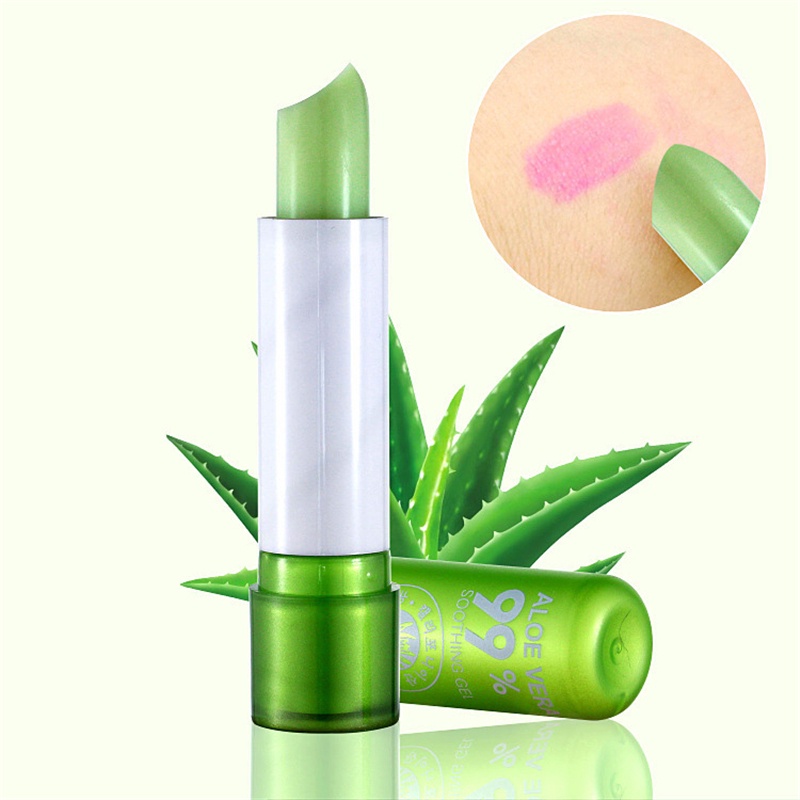 1 Son Dưỡng Môi Chiết Xuất Lô Hội Tự Nhiên Dưỡng Ẩm Lâu Trôi Thay Đổi Màu Sắc Theo Nhiệt Độ