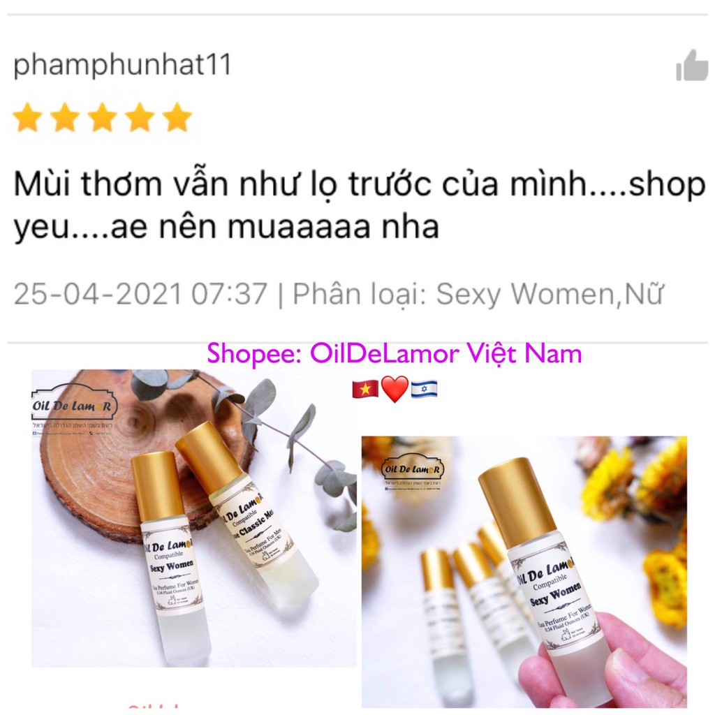 Nước hoa Israel chiết OilDeLamor 2ml ( For Men) | Thế Giới Skin Care