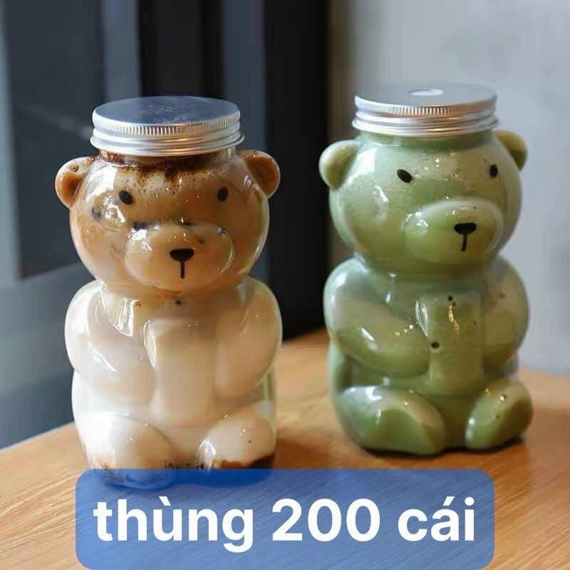 Bình đựng nước, trà sữa hình gấu dễ thương.