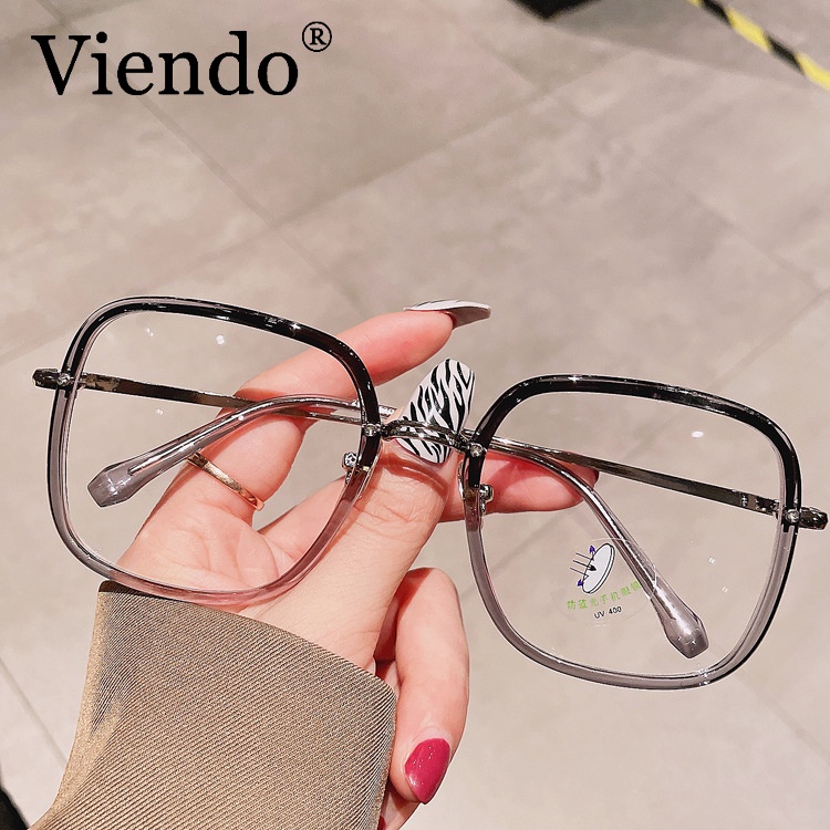 Gọng kính cận VIENDO vuông to đổi màu chống ánh sáng xanh chống tia UV thời trang cho nam và nữ