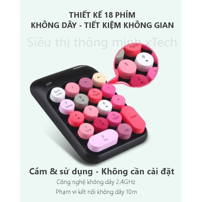 Bàn phím số không dây MOFii X910 - Hàng chính hãng có sẵn