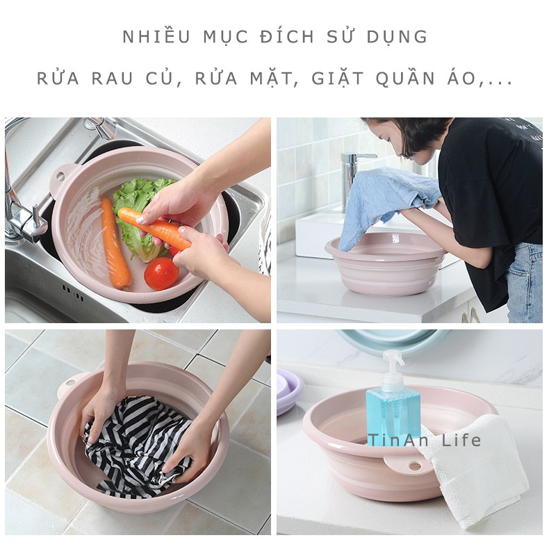 Thau Chậu Gấp Gọn Tiện Lợi, Tiết Kiệm Không Gian