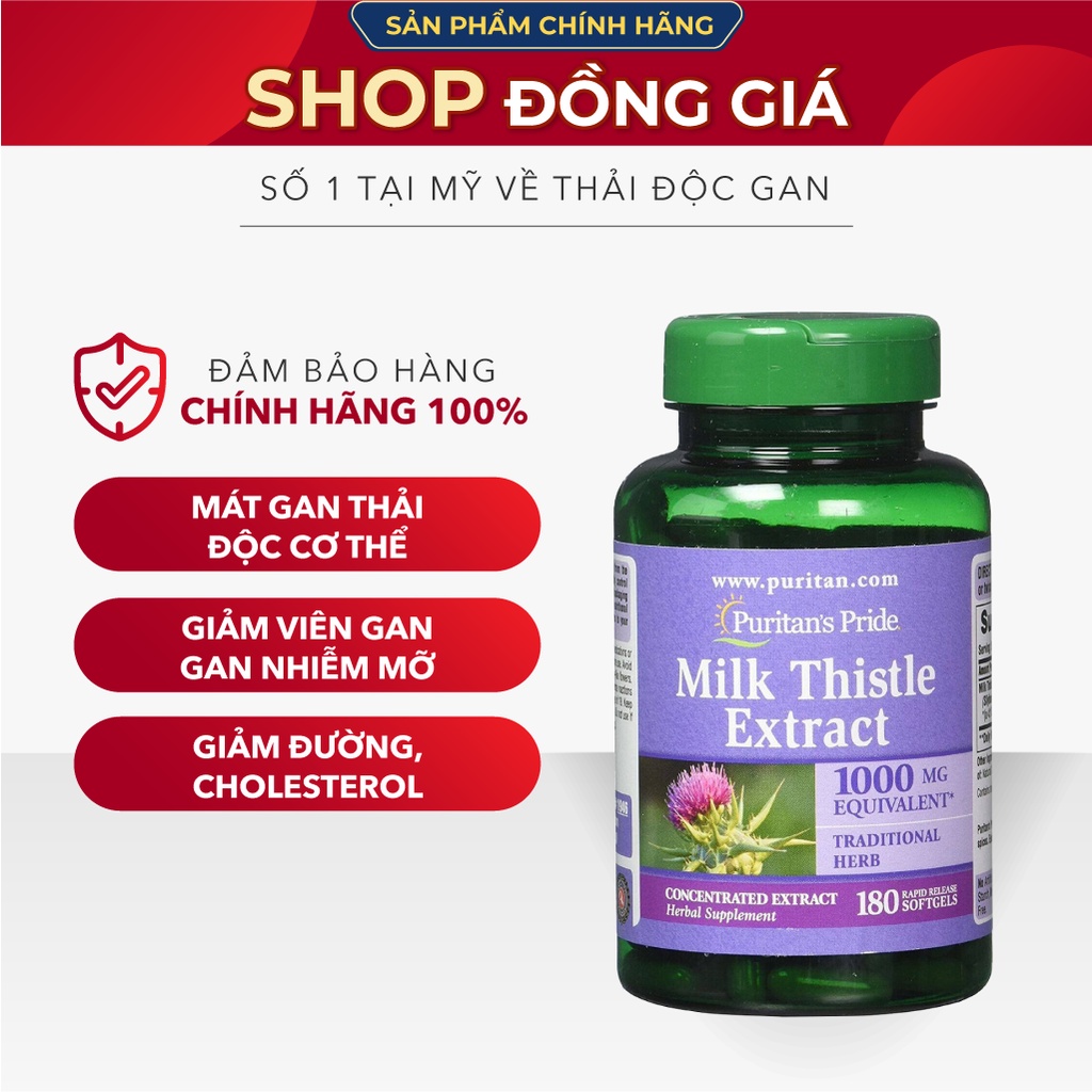 Thải Độc Gan, Viên Uống Hỗ Trợ Gan, Bổ Gan Milk Thistle Extract 1000mg Của Costco Mỹ