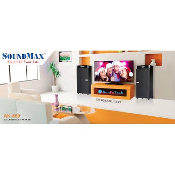 Loa Soundmax AK800 2.0  Hỗ trợ Usb, thẻ nhớ, Karaoke, Bluetooth -Hàng Chính Hãng Bảo Hành 1 Năm