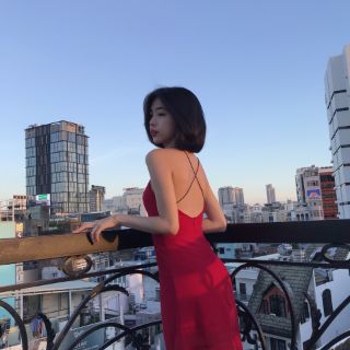 Đầm đuôi cá dây tròn - Đỏ