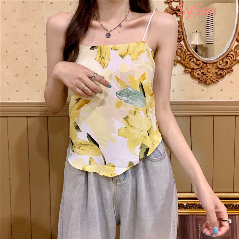 Áo Hai Dây In Họa Tiết 2 Dây Thời Trang Mùa Hè Gợi Cảm Cho Nữ