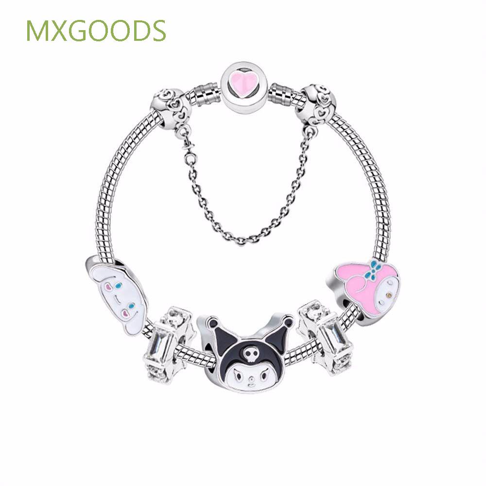 MXGOODS Cute Mymelody Bracelet Girl Beaded Chain Beaded Bracelet Birthday Gifts Kuromi DIY Charm Kawaii Cinnamoroll Jewelry Toys