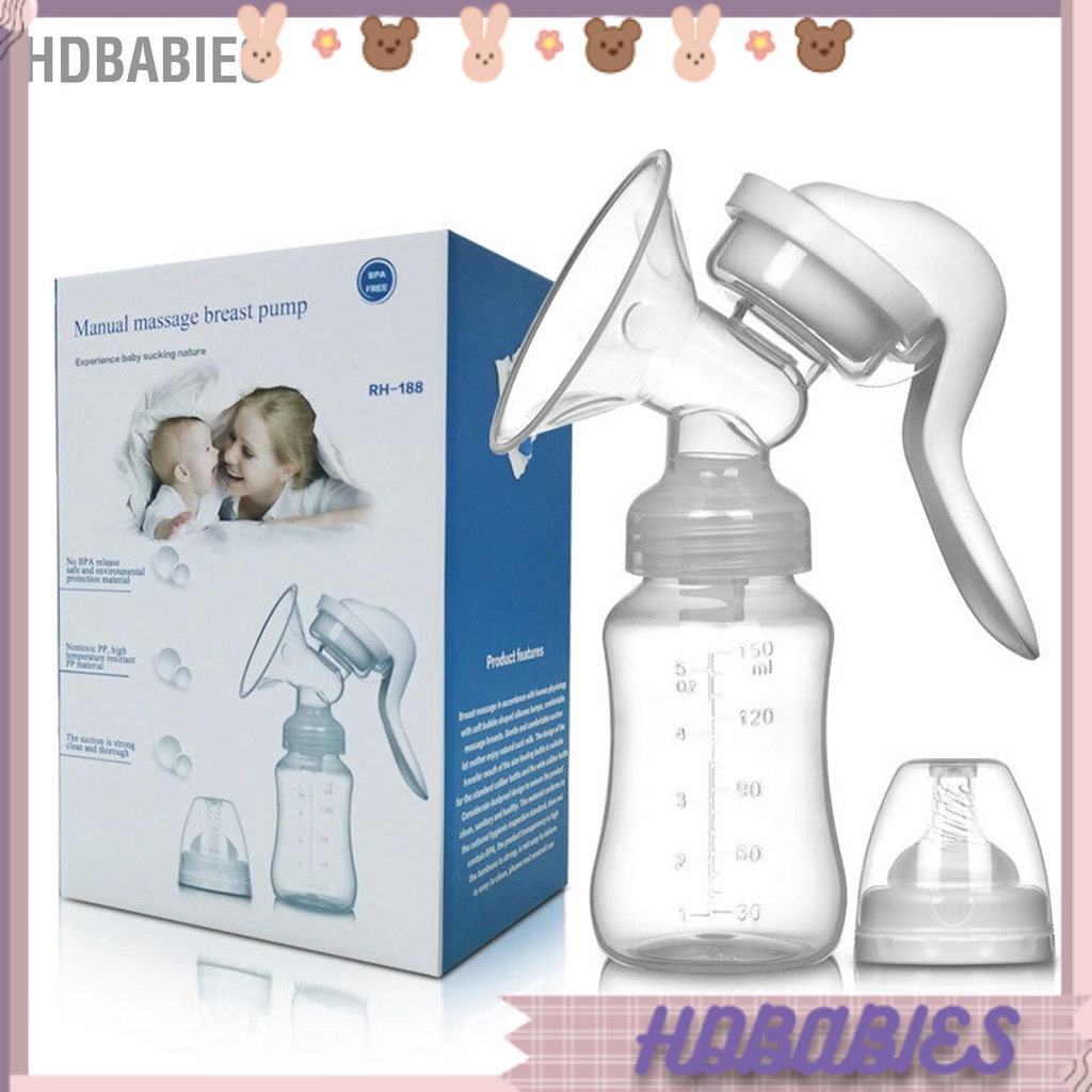HDbabies Máy Hút Sữa Bằng Tay Không Chứa BPA Có Thể Điều Chỉnh Silicone Cho Con Bú Bơm