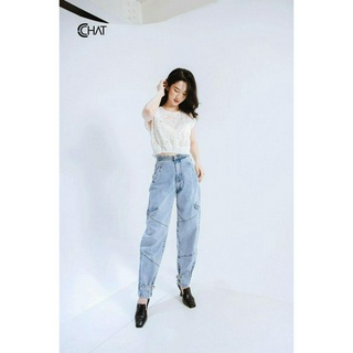 Quần jeans bổ thân cúc gấu c6543 cchat