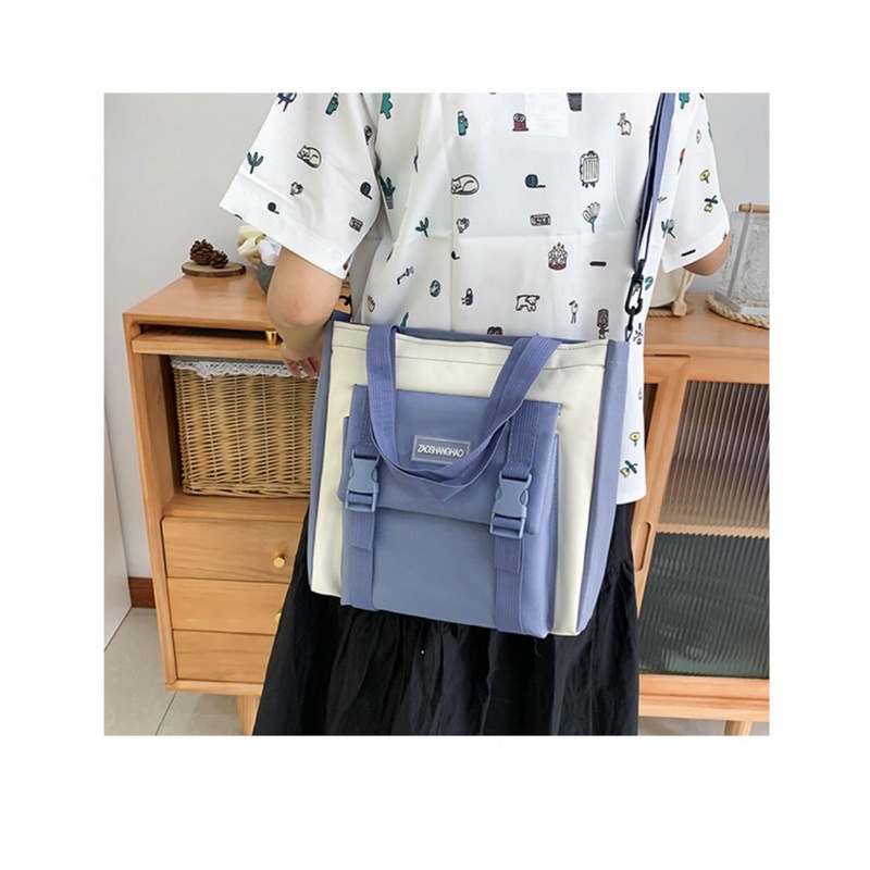 4 món BALO  ULZZANG 2 LỚP CHỐNG NƯỚC THỜI TRANG ĐI HỌC ĐI CHƠI DẼ THƯƠNG - Cặp xách dễ thương BL055 ulzzang