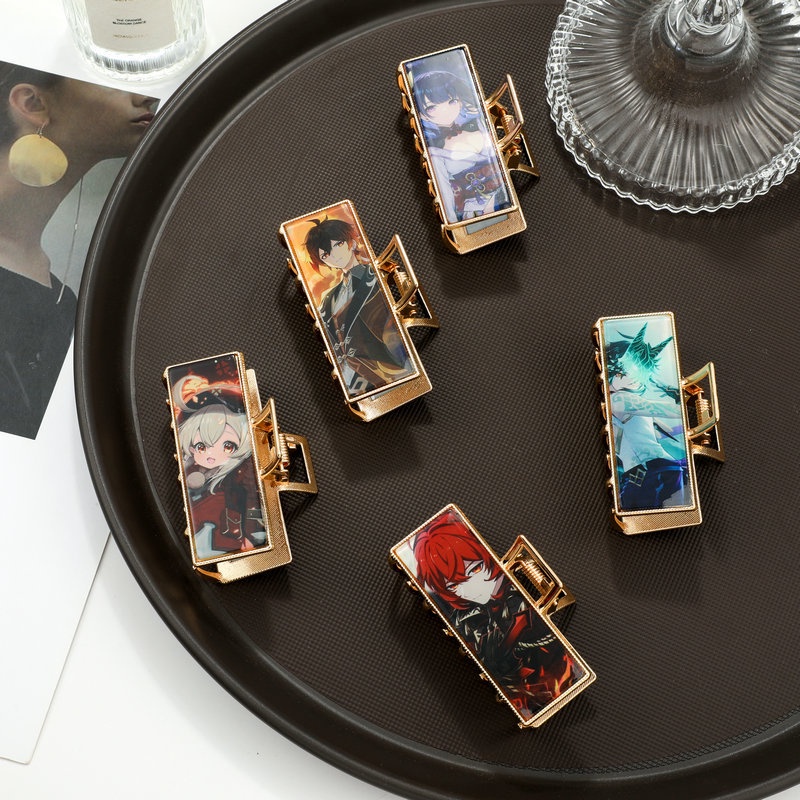 Kẹp tóc hình cá mập bằng kim loại dùng hóa trang