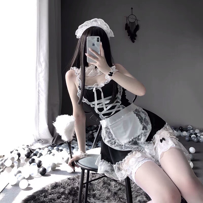 (Có sẵn) Cosplay hầu gái xinh xắn chỉ có 1 vòng chân(không kèm tất) 1247 #bdsm