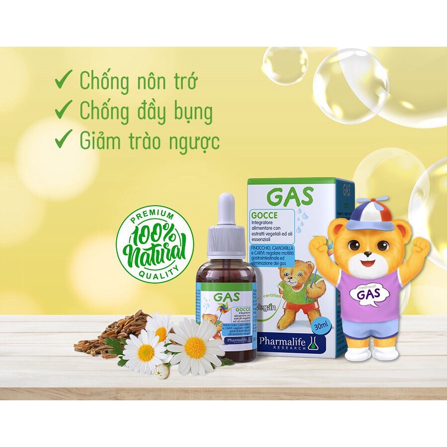 Fitobimbi Gas  giảm các triệu chứng đầy hơi, nôn trớ, chướng bụng, khó tiêu ở trẻ nhỏ