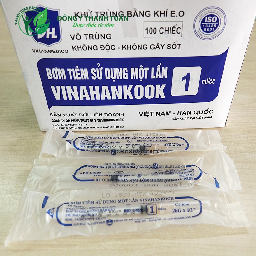 Bơm tiêm y tế Vinahankook (1ml, 3ml, 5ml)