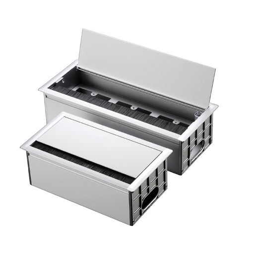 Hộp điện âm bàn lật mở 1 chiều - Hộp điện hợp kim nhôm 22cm