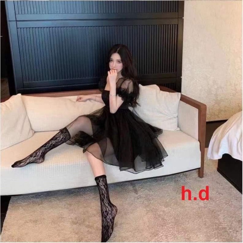 Váy baby doll tay bồng nơ lưng HD6