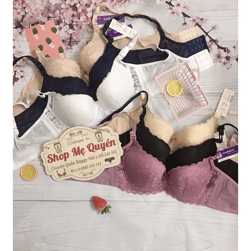 Áo lót ren hoa nhí mút mỏng có gọng- thiết kế mút lót chân ngực chống chảy xệ