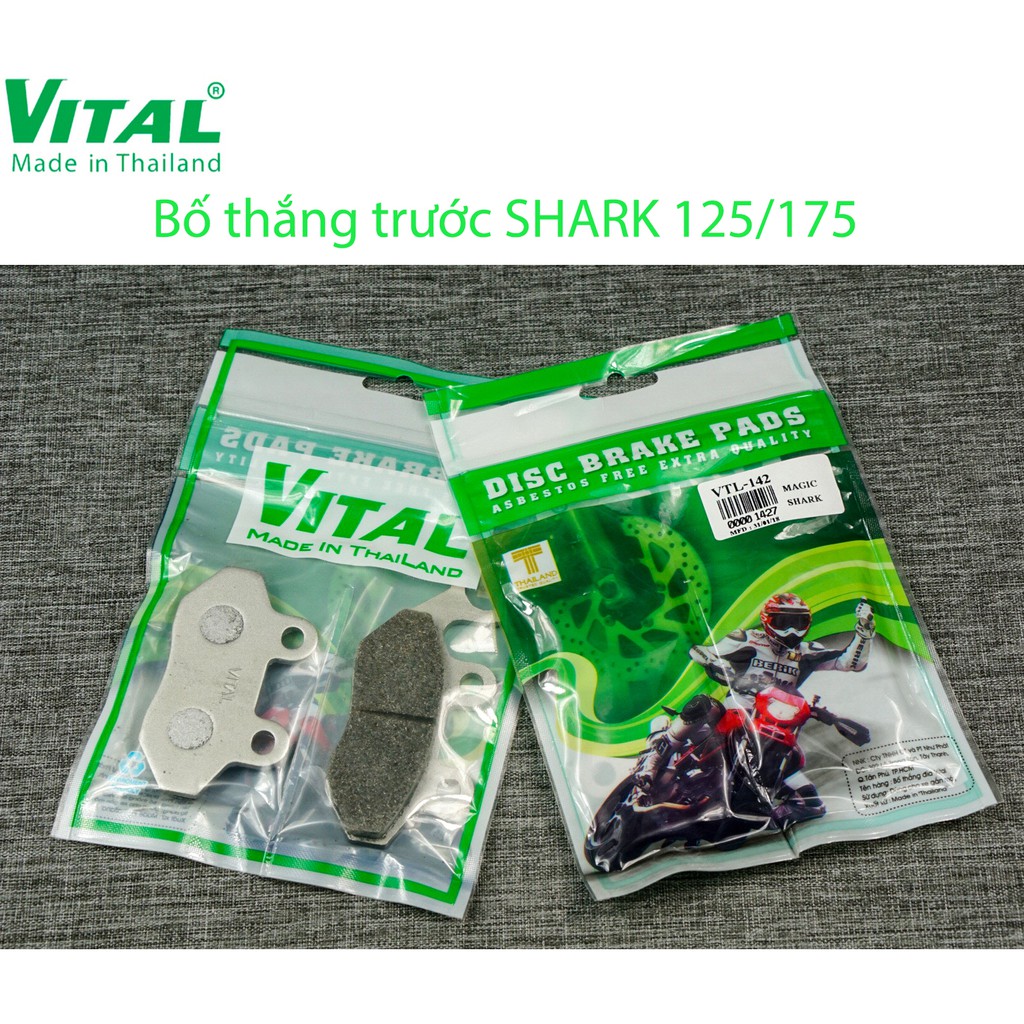 Bố thắng đĩa trước + sau SHARK hiệu VITAL - Má phanh xe máy, bố thắng đĩa VITAL chính hãng Thái lan