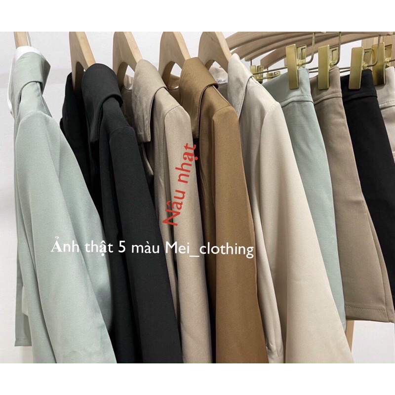 [Ảnh thật/video] Set blazer dài tay kèm chân váy chữ A có lót trong, set vest công sở