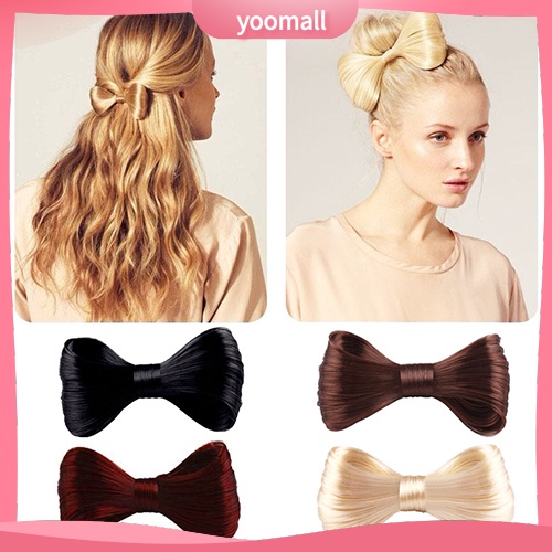 Kẹp tóc mỏ vịt thiết kế dạng tóc giả hình nơ độc đáo