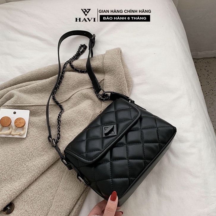 Túi Xách Nữ Đẹp Đeo vai, Đeo Chéo Đi Chơi, Đi Làm khóa xoay dây xích đẹp Thời Trang Havi  TX085