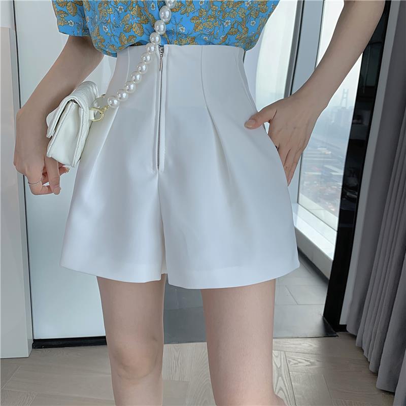 Set Áo Tay Phồng Họa Tiết Hoa + Quần ngắn ống rộng Lưng Cao Phong Cách Hàn Quốc Cho Nữ