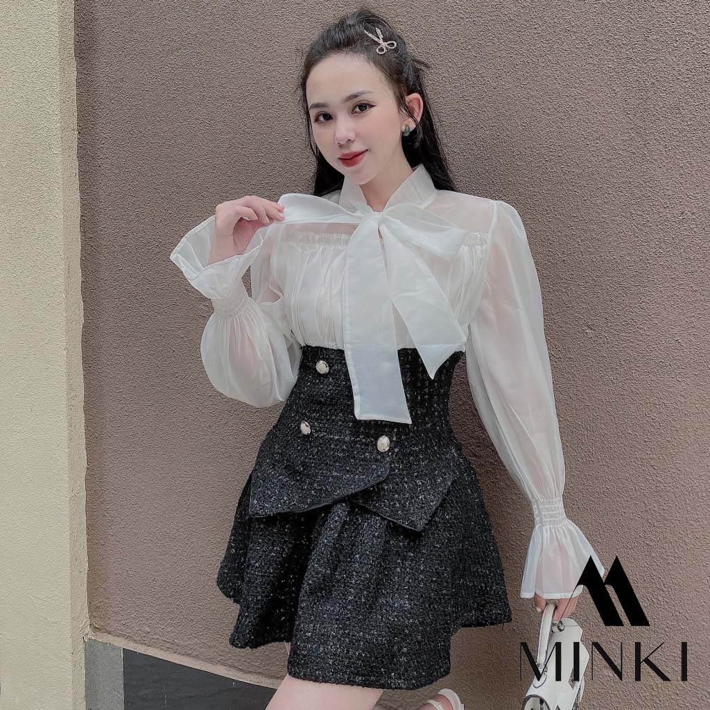 SET DẠ TẾT KÈM ÁO SƠ MI VOAN TƠ TIỂU THƯ - CHẤT LIỆU CAO CẤP CHO DỊP TẾT ĐẾN XUÂN VỀ - HAI MÀU ĐỎ VÀ ĐEN | BigBuy360 - bigbuy360.vn