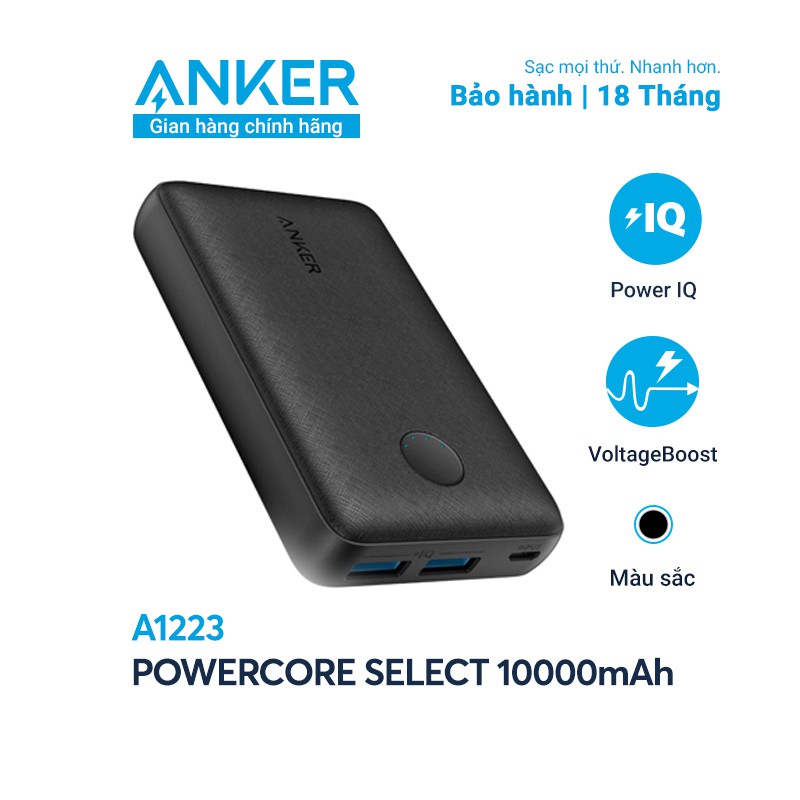 [FREESHIP] Pin sạc dự phòng ANKER PowerCore Select 10000mAh - Nhỏ gọn, hàng chính hãng, đủ dung lượng, cực bền