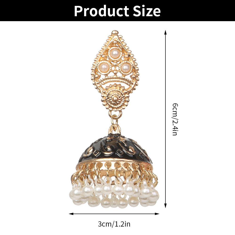 NIUYOU Khuyên Tai Oorbellen Hình Chuông Phong Cách Ấn Độ Jhumka Cổ Điển