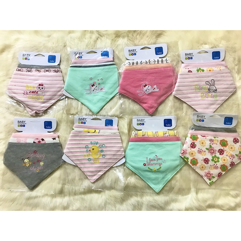 (Giá Siêu Tốt) Set 3 yếm cao cấp BABY cho bé trai - bé gái hàng VN xuất khẩu