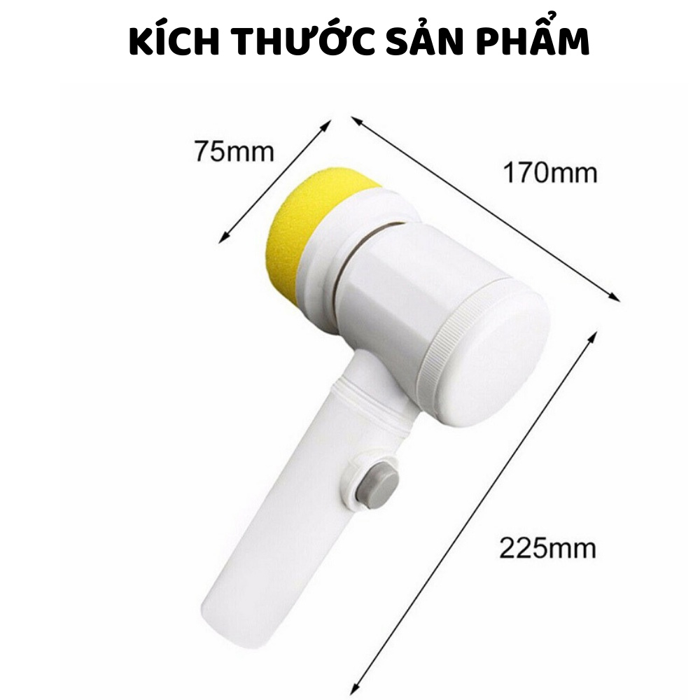 Máy Cọ Rửa Chà Rửa Đa Năng Cầm Tay Sạc USB, Đánh Bóng Cọ Sạch 3 Đầu Cọ Đa Năng