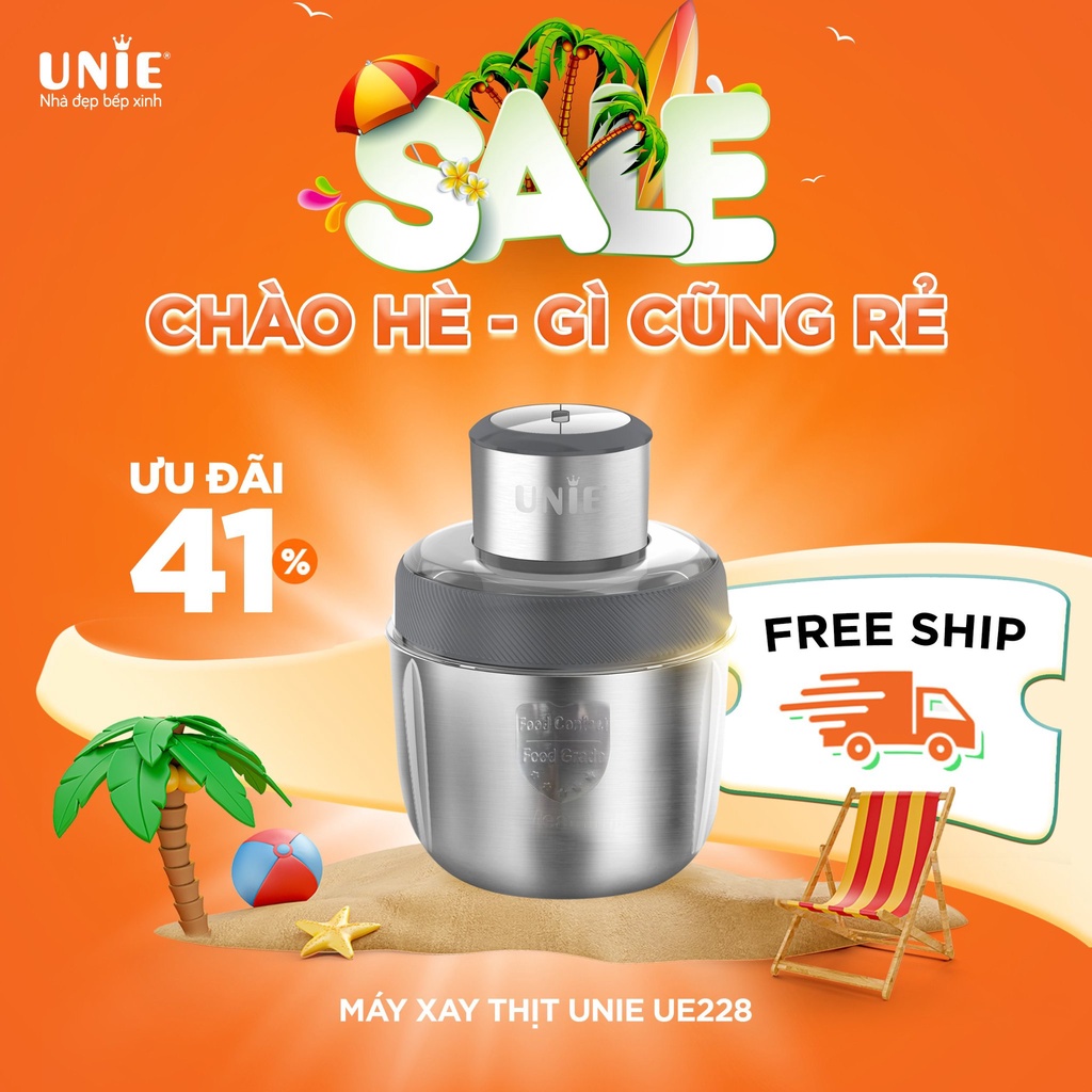 Máy xay thịt UNIE UE-228 có 3 bát INOX Công Suất 300W NHẬP KHẨU CHÍNH HÃNG HT SHOP BH [ 12 tháng ]