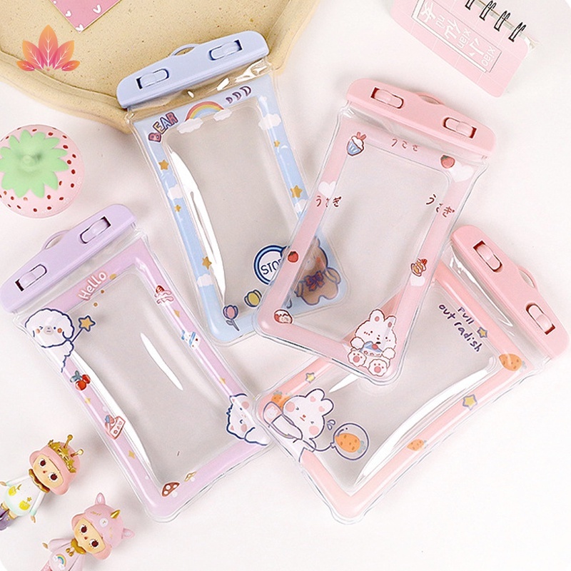 Túi Khí Nổi Chống Thấm Nước Họa Tiết Hoạt Hình Dễ Thương Bảo Vệ Màn Hình Điện Thoại Cảm Ứng Cho JP5