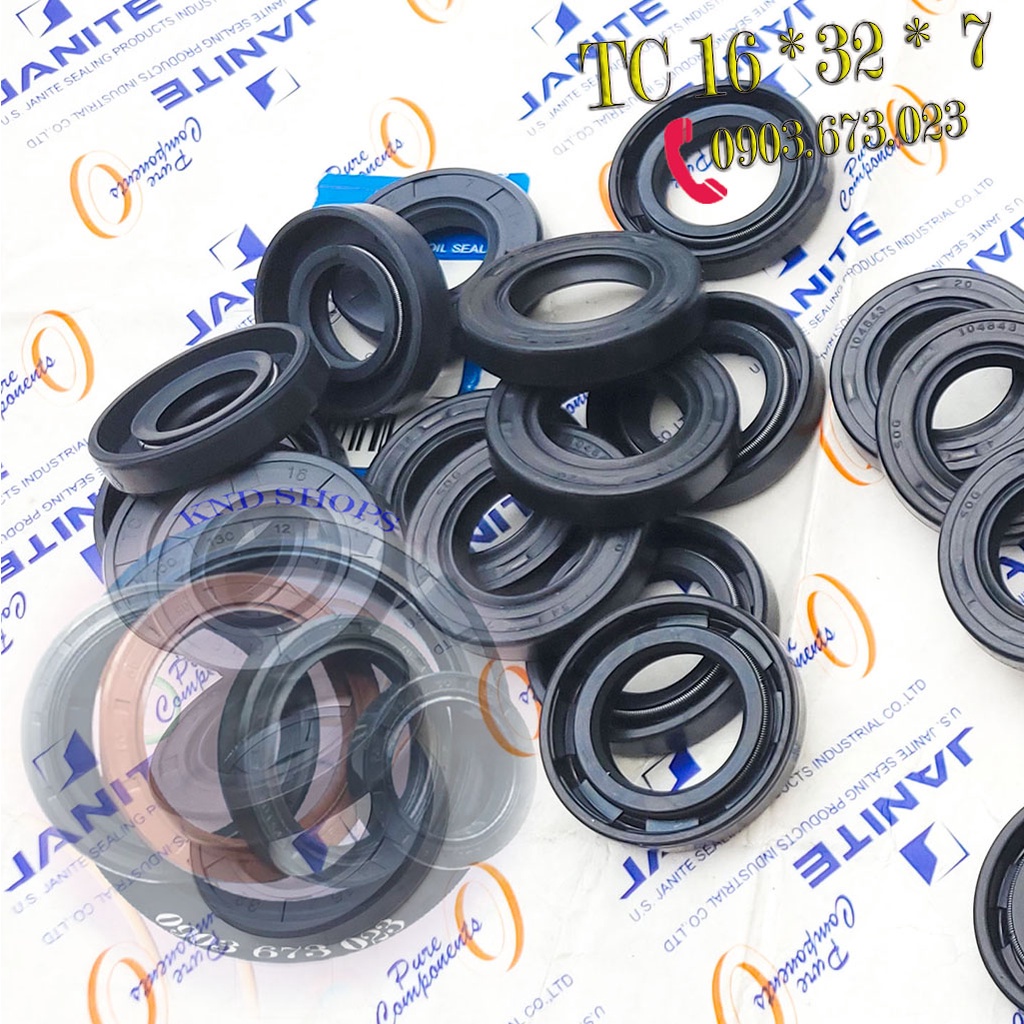 Phớt cao su chặn dầu TC 16*32*7 Phốt chặn nhớt trục chuyên cho phụ tùng xe máy, máy sản xuất công nghệ | KND Shops
