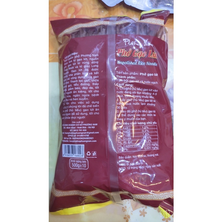 Phở gạo lứt đỏ ăn kiêng, giảm cân Phương Nam ( gói 500gr)