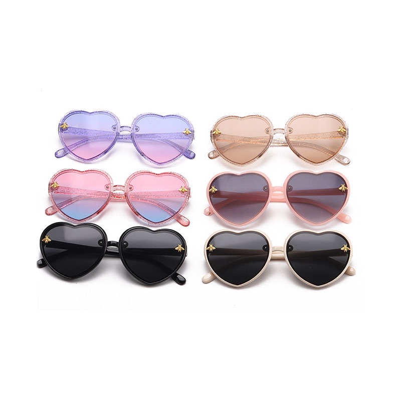 Kính mát hình trái tim chống tia UV400 thời trang cho bé