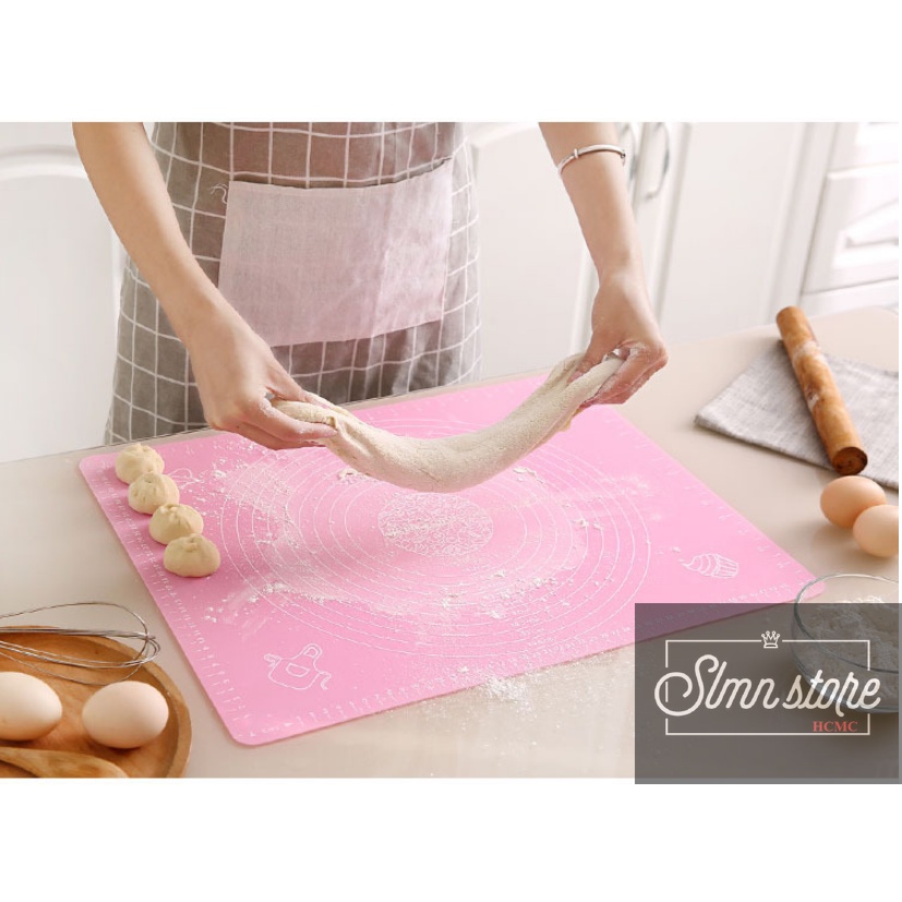 Thảm Nhào Bột , tấm cán Bột Silicon 40x50 cm Làm Bánh Chống dính, chống trơn trượt, dụng cụ nhà bếp. SD1-ThamCBot