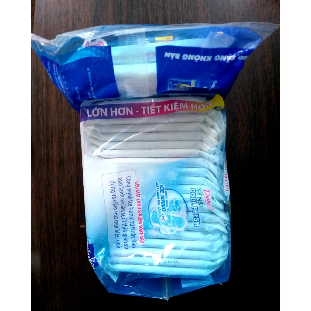 {TẶNG 2 MIẾNG}-BĂNG VỆ SINH MỎNG CÁNH DIANA COOL FRESH (MÁT LẠNH) GÓI 20 MIẾNG, MỖI MIẾNG DÀI 23CM