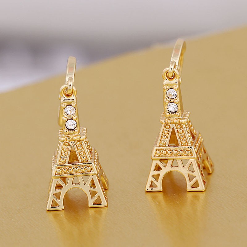 Bông tai mạ vàng 18K hình tháp Eiffel