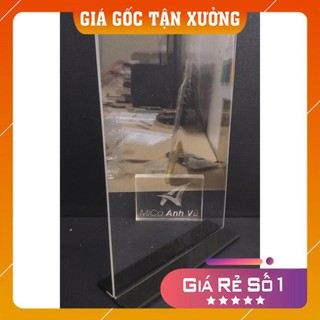 [Mica Việt Nam] [Giá Gốc Tận Xưởng] Combo 3 Bảng Menu Thực Đơn Mica A4 Dọc Đế Các Màu