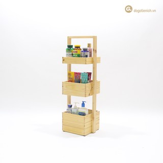 Kệ Gỗ Đa Năng 3 Ngăn Caddy Đựng Mỹ Phẩm
