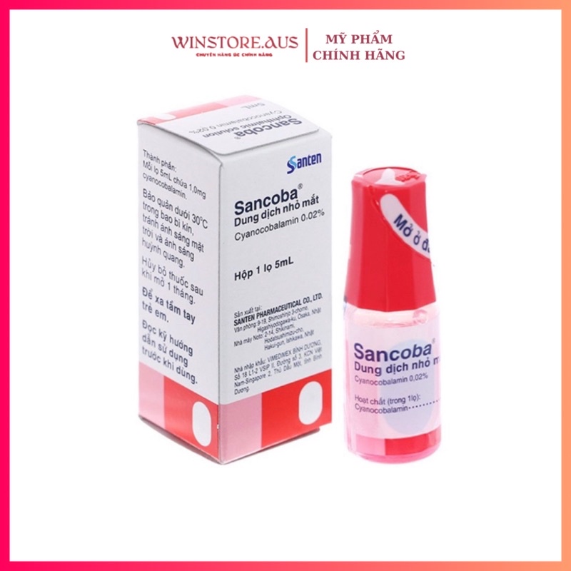 Dung Dịch Nhỏ Mắt, Dưỡng Mắt Cận, Loạn Thị Sancoba Ophthalmic Solution 0.02%, Giúp Phục Hồi Thị Lực Nhật Bản 5ml