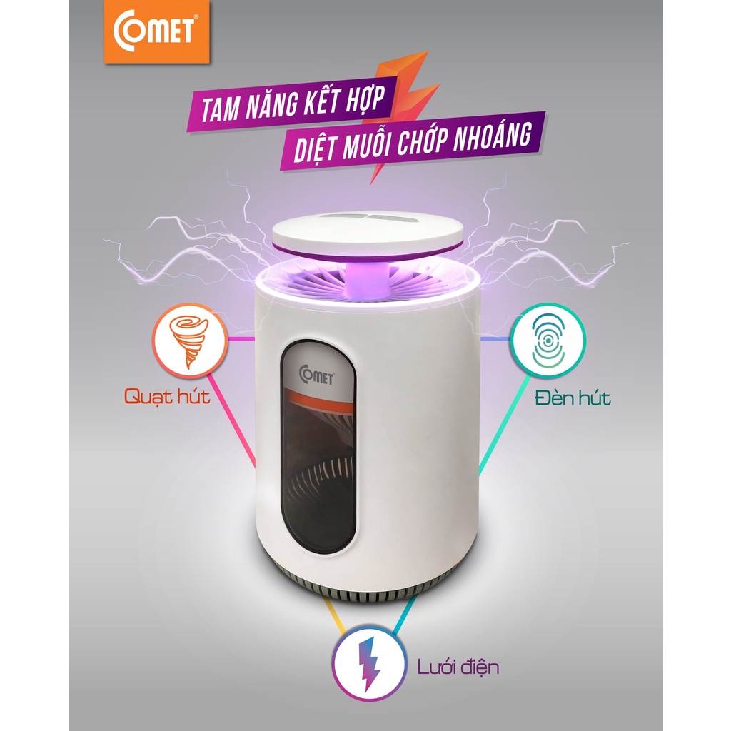 Đèn diệt muỗi Comet CM068 (công suất 4W, có lưới điện, có quạt hút muỗi)