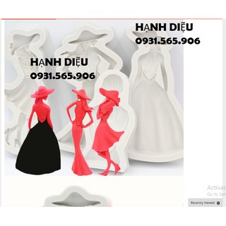 Khuôn Silicone Cô Gái Đội Váy Dài