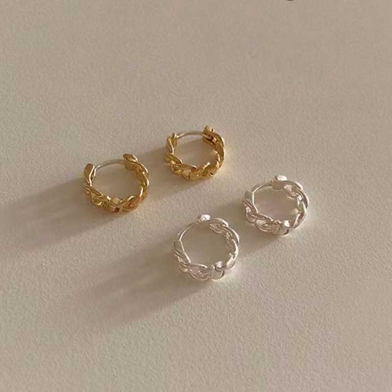 We Flower Khuyên tai mạ vàng 14K dạng mắt xích hợp thời trang cho nữ