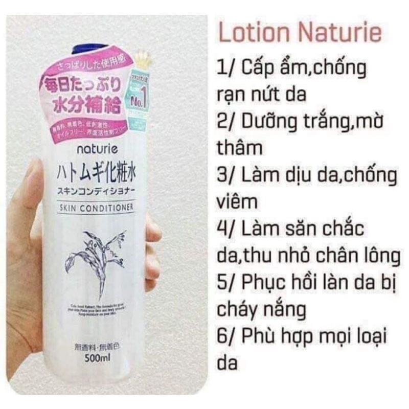 Nước cân bằng da Naturie Hatomugi Skin Conditioner 500ml